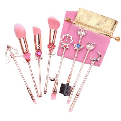 Cartoon Style Sailor Moon Personalize Makeup Brush Set Cosmetic Powder Foundation Eyeshadow Brush For Girls Gift